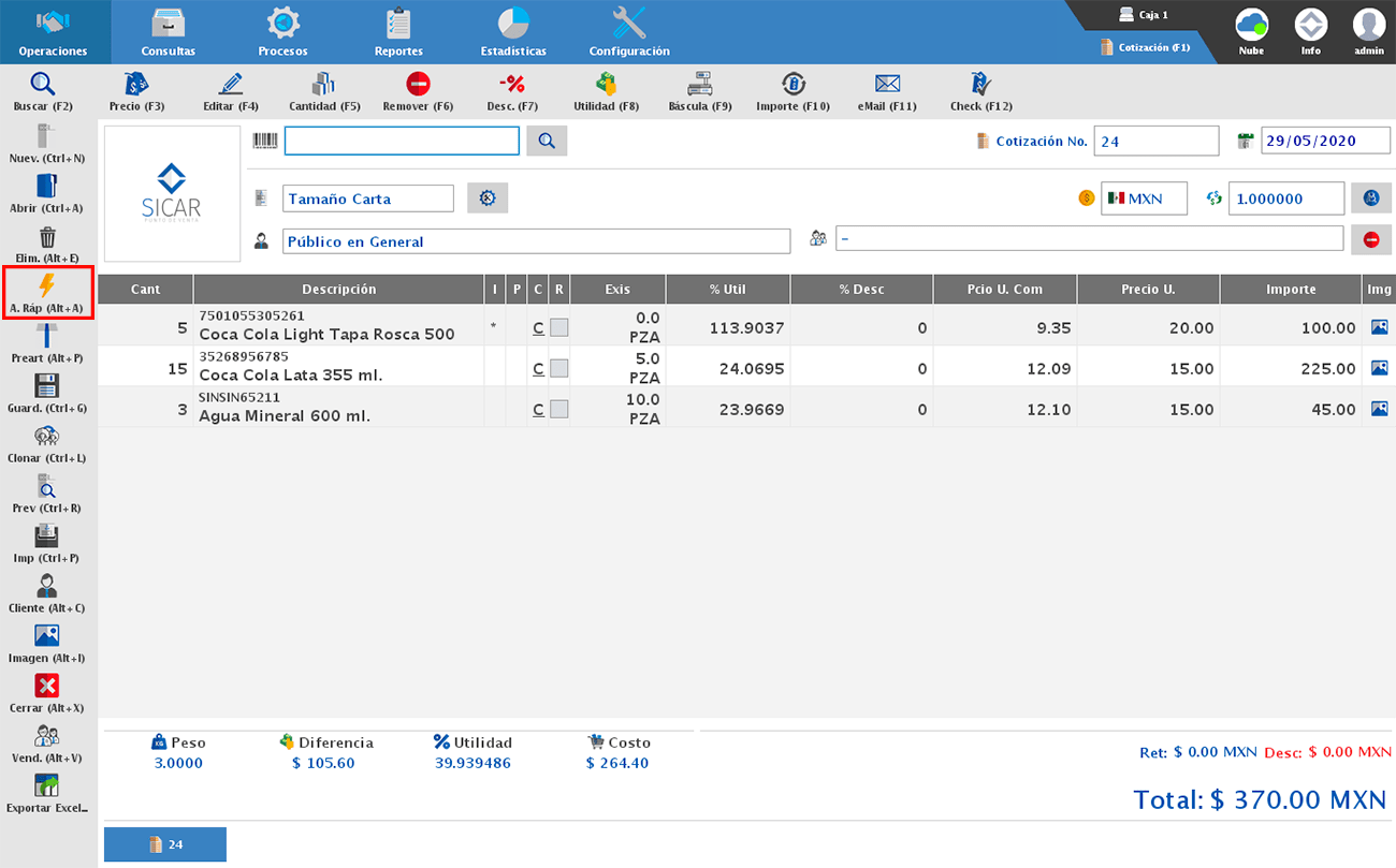 punto de venta-cotización