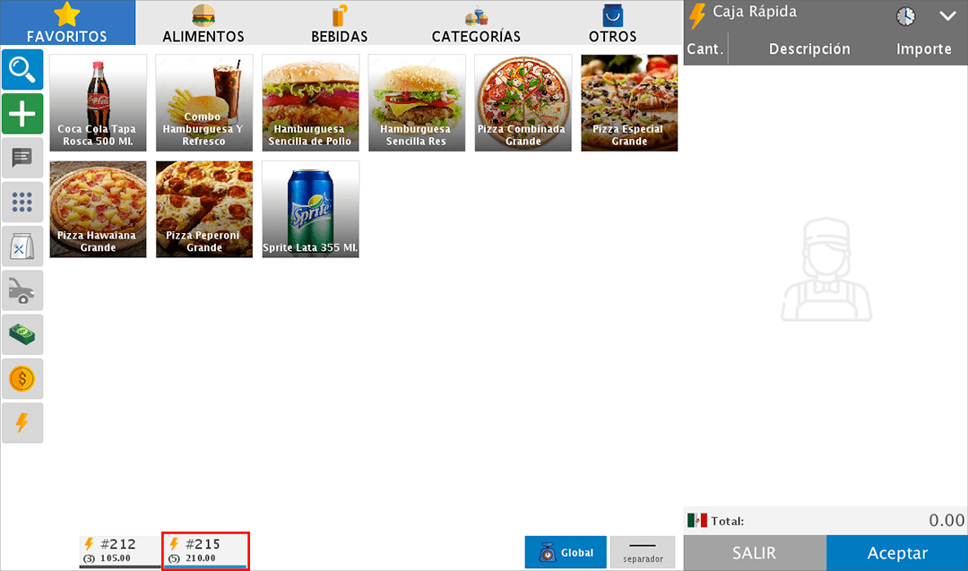 punto de venta-caja rápida