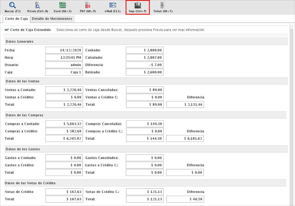 punto de venta-corte de caja