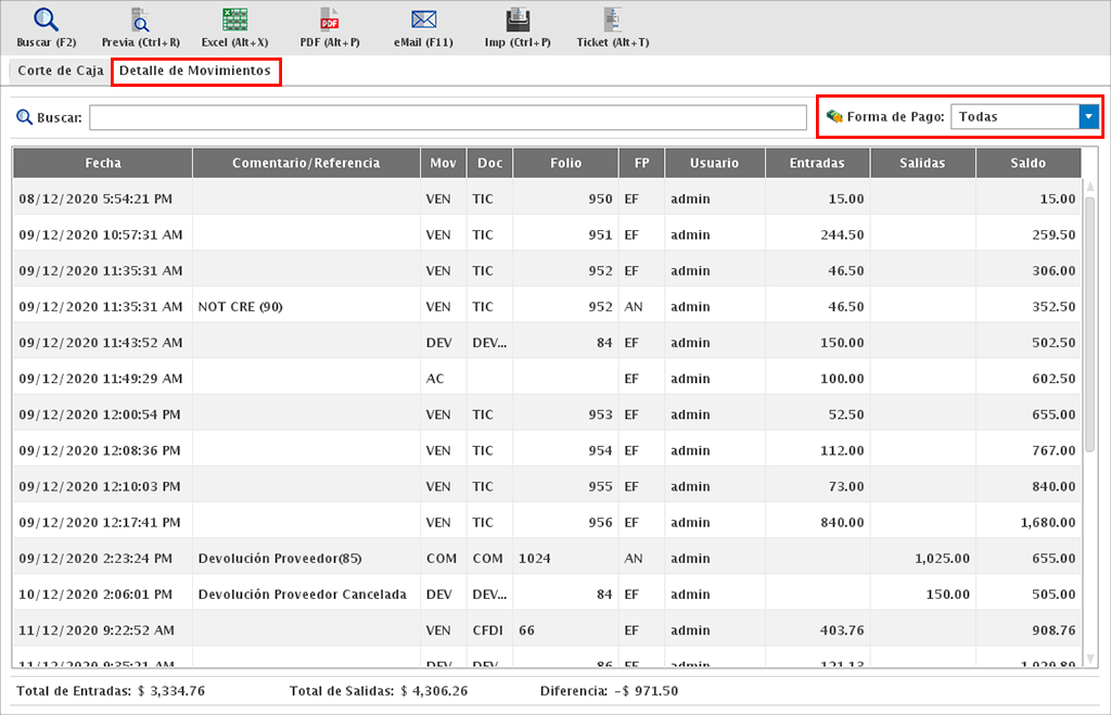 punto de venta-corte de caja