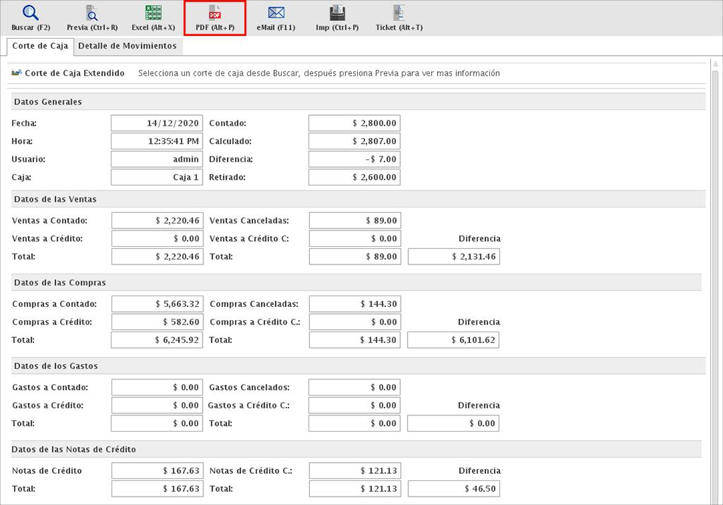 punto de venta-corte de caja