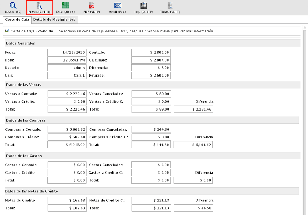 punto de venta-corte de caja