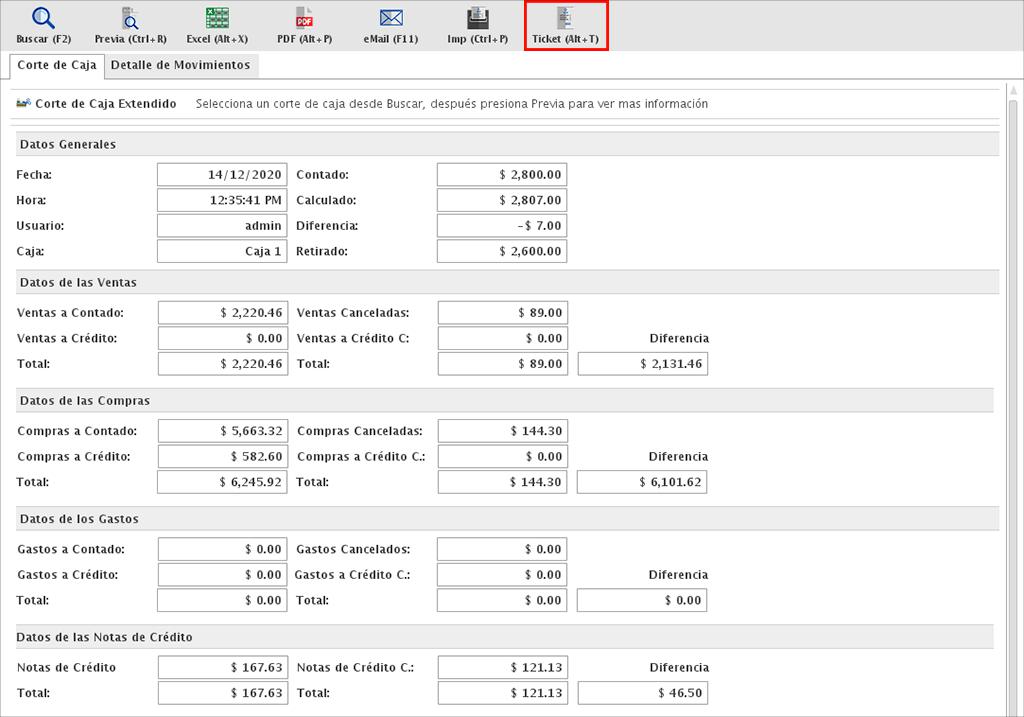 punto de venta-corte de caja