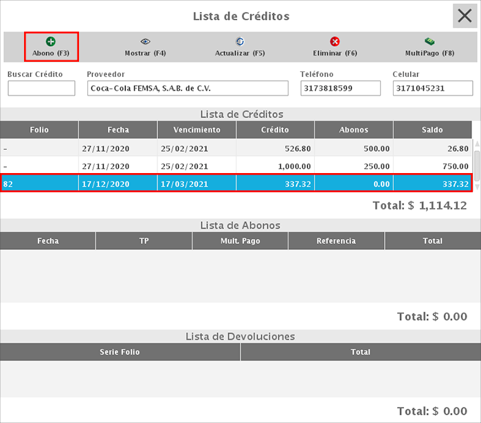 punto de venta-créditos