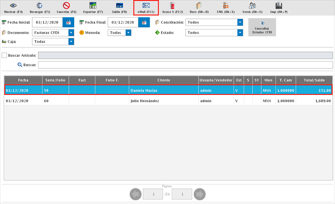 punto de venta-email