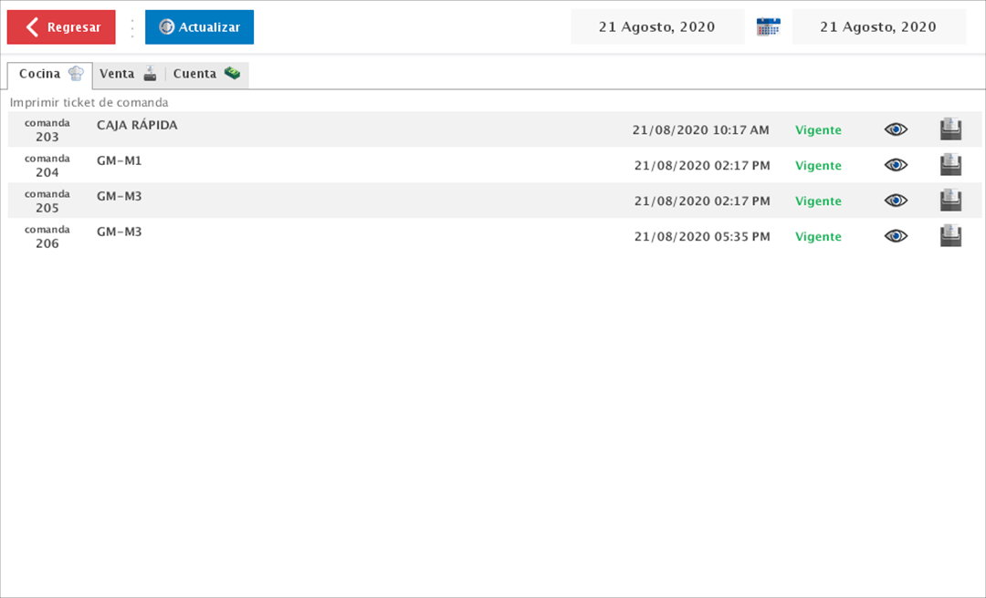 punto de venta-tickets comandero