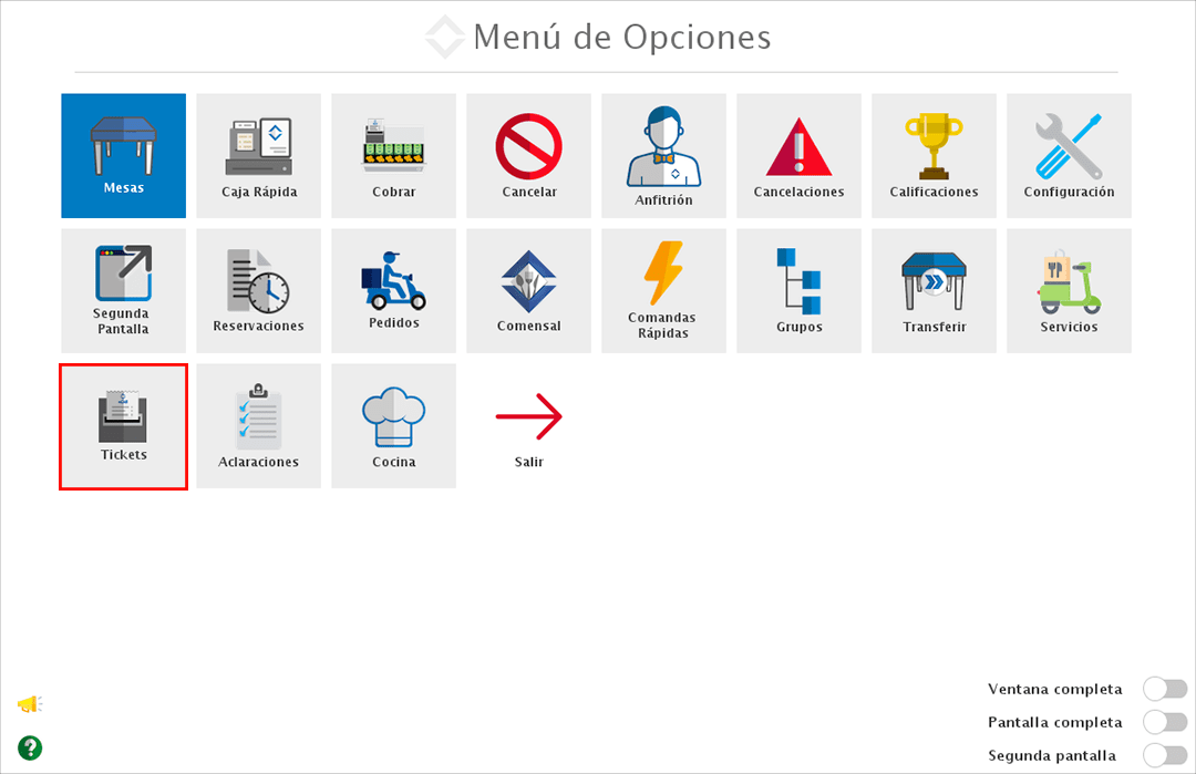 punto de venta-tickets comandero