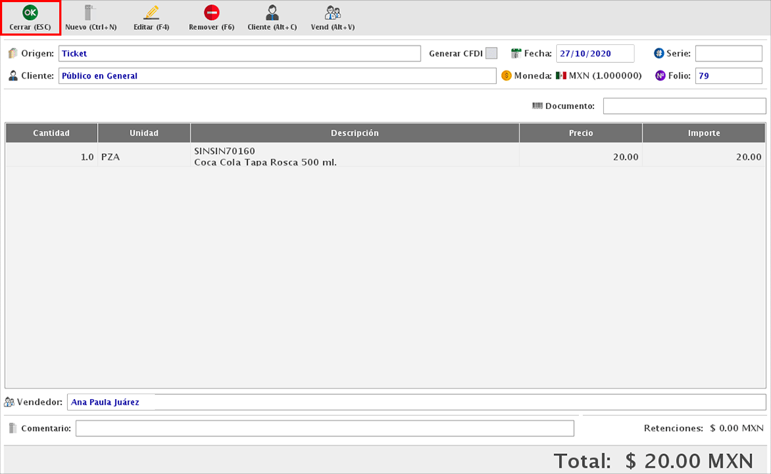 punto de venta-nota de crédito