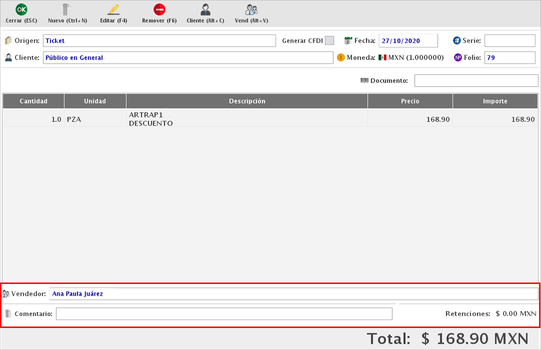 punto de venta-nota de crédito