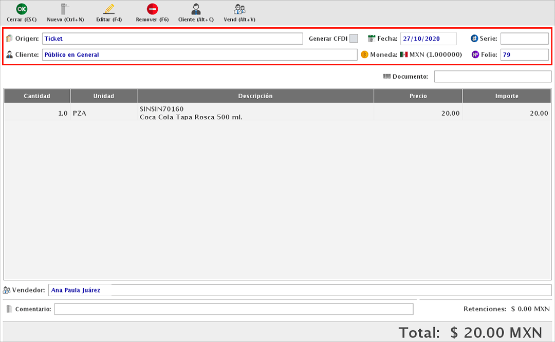 punto de venta-nota de crédito