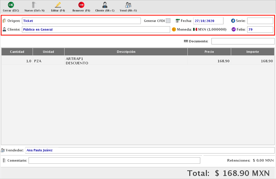 punto de venta-nota de crédito