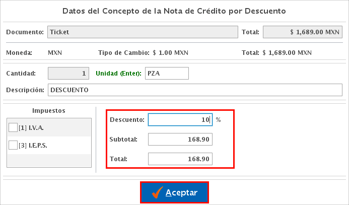 punto de venta-nota de crédito