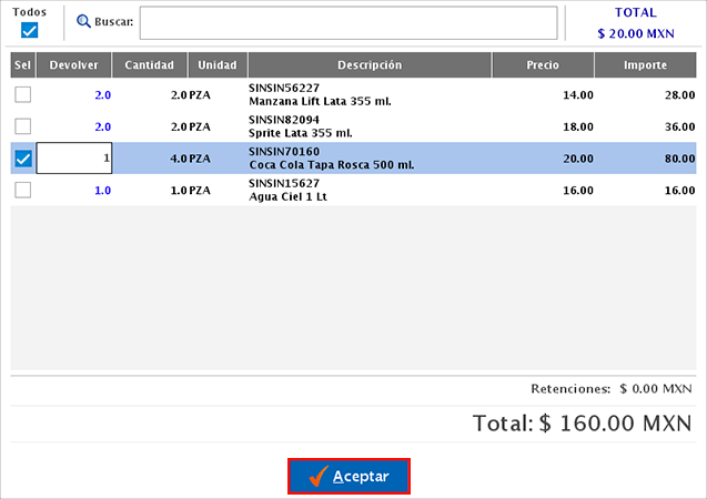 punto de venta-nota de crédito