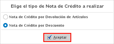punto de venta-nota de crédito