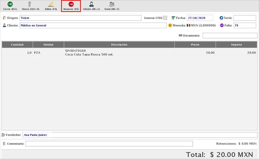 punto de venta-nota de crédito