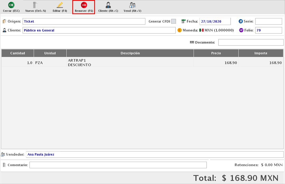 punto de venta-nota de crédito