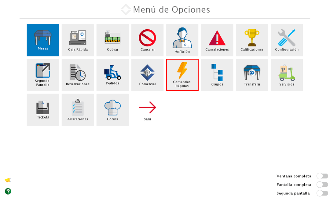 punto de venta-comanda rápida