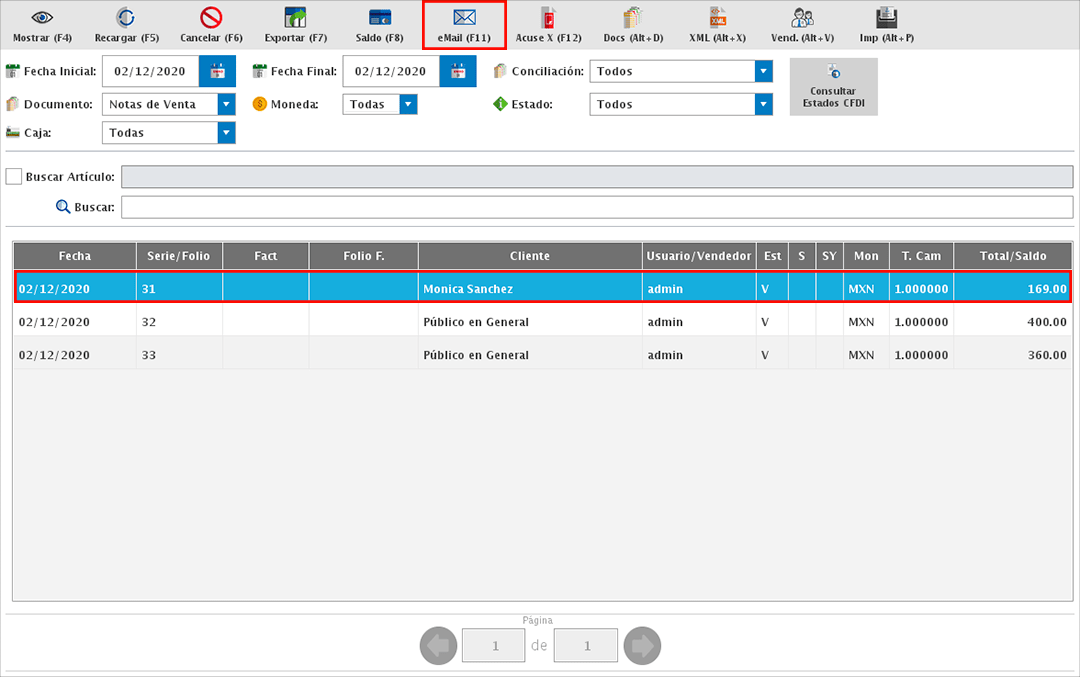 punto de venta-email